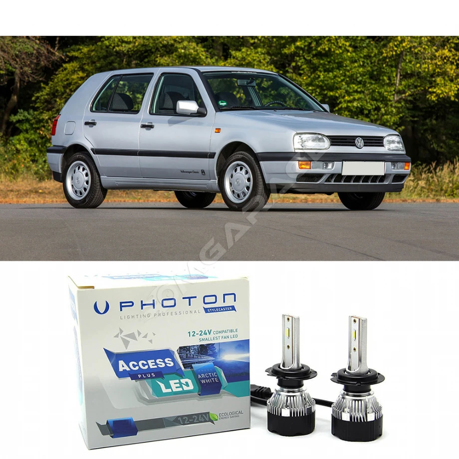 Vw Golf 3 Uzun+Kısa Far Ampulü H4 Access Yeni Seri Beyaz 1993-1999