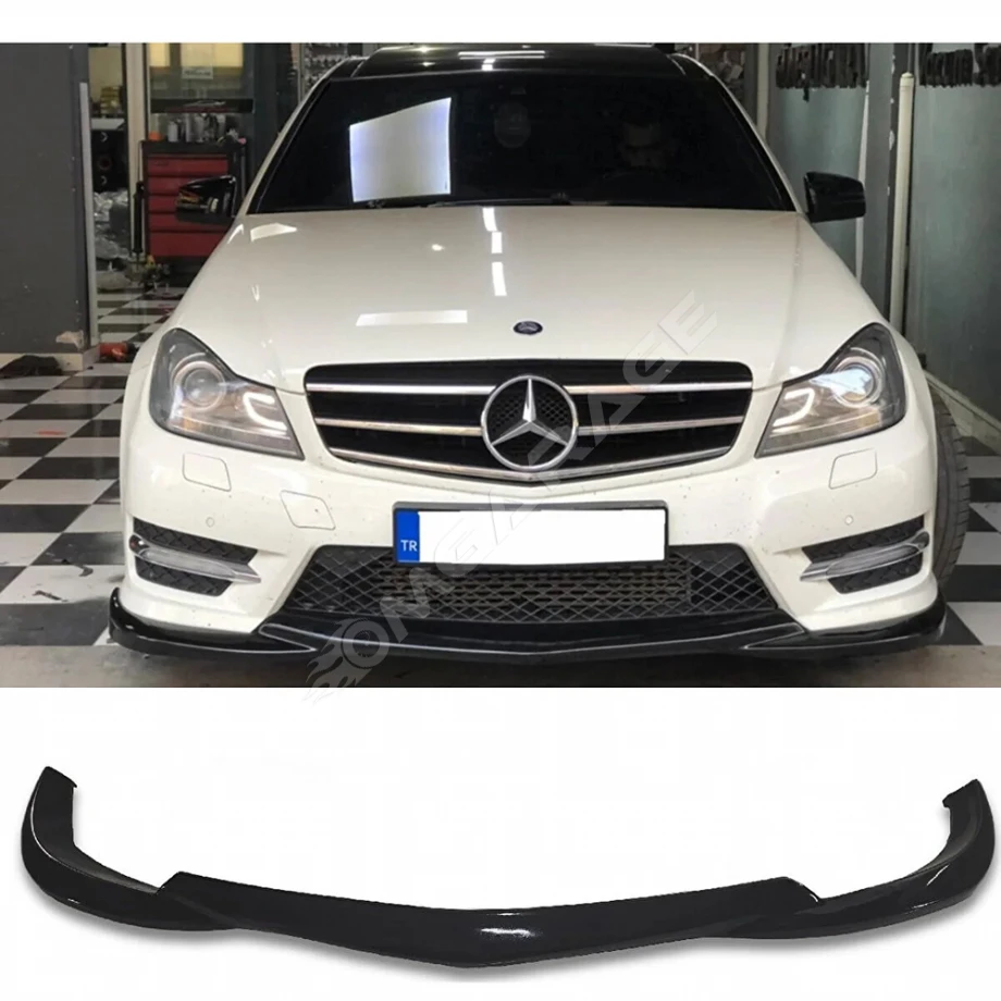 Mercedes W204 C180 Ön Lip Plastik Parlak Siyah ön-ek-bodykit 2011 2012 2013 2014 Makyajlı Kasa