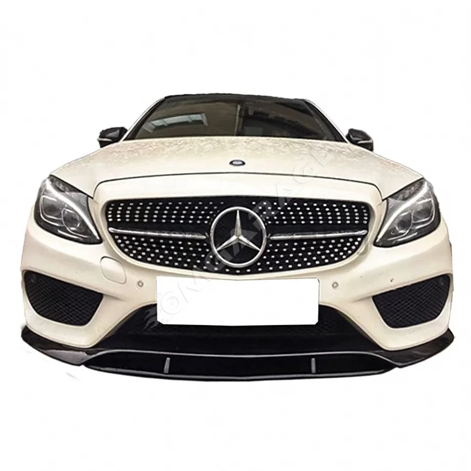 Mercedes W205 C180 2 Parça Ön Lip Plastik Parlak Siyah karlık-ön-ek-bodykit
