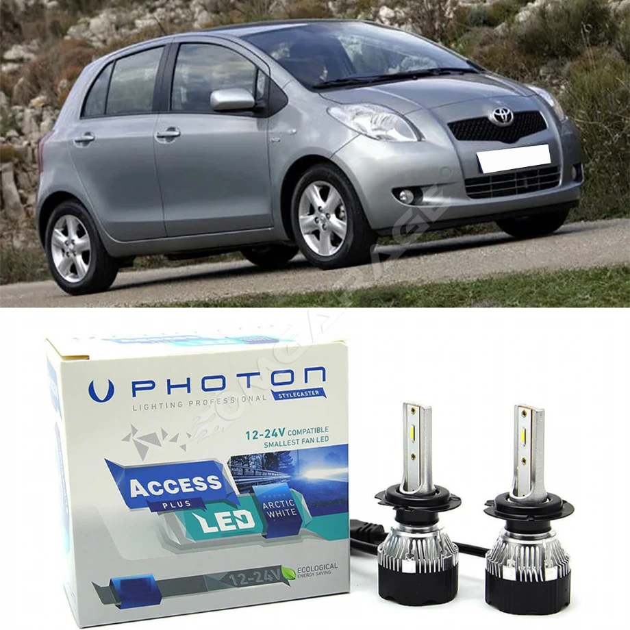 Toyora Yaris Led Xenon Uzun+Kısa Far Ampulü H4 Access Yeni Seri Beyaz 2005-2013